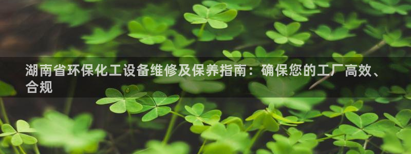 门徒娱乐官网首页：湖南省环保化工设备维修及保养指南：确保您的